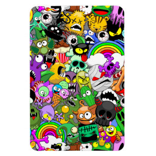 Monsters Leuke Karakters Halloween Patroon Magneet