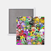 Monsters Leuke Karakters Halloween Patroon Magneet (Voorkant / Achterkant)