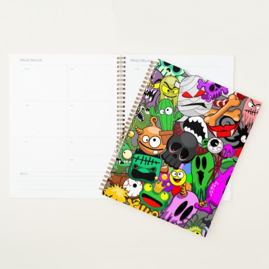 Monsters Leuke Karakters Halloween Patroon Planner (Display)