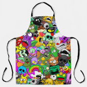 Monsters Leuke Karakters Halloween Patroon Schort (Voorkant)