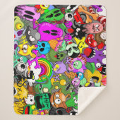 Monsters Leuke Karakters Halloween Patroon Sherpa Deken (Voorkant)