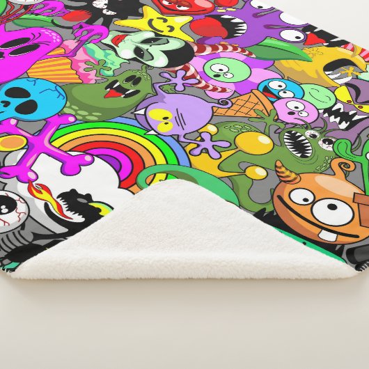 Monsters Leuke Karakters Halloween Patroon Sherpa Deken (3/4)