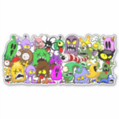 Monsters Leuke Karakters Halloween Patroon Sticker (Voorkant)