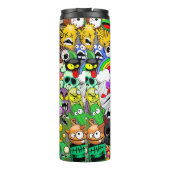 Monsters Leuke Karakters Halloween Patroon Thermosbeker (Achterkant)