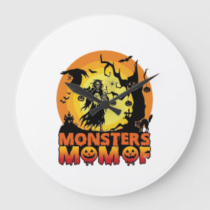 Monsters Moeder Halloween Monster Geest Skelet Spo Grote Klok