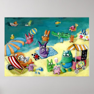 Monsters op het strand poster