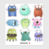 Monsters, pack de stickers pour enfants (Feuille)