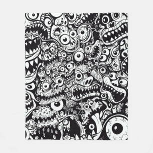 monsters patroon lelijk abstract spooky eng grieze fleece deken