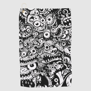 monsters patroon lelijk abstract spooky eng grieze golfhanddoek