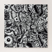 monsters patroon lelijk abstract spooky eng grieze legpuzzel (Horizontaal)