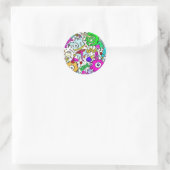 monsters ronde sticker (Tas)