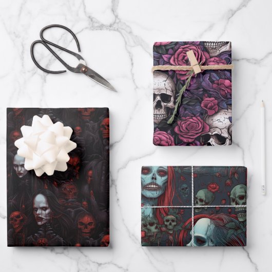 Monsters-thema trio inpakpapier set vel (Voorkant)