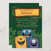 Monsters Three Uitnodiging (Voorkant / Achterkant)