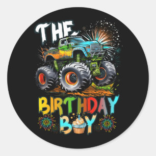 Monsters Truck Jam Familie Matching De Verjaardag Ronde Sticker