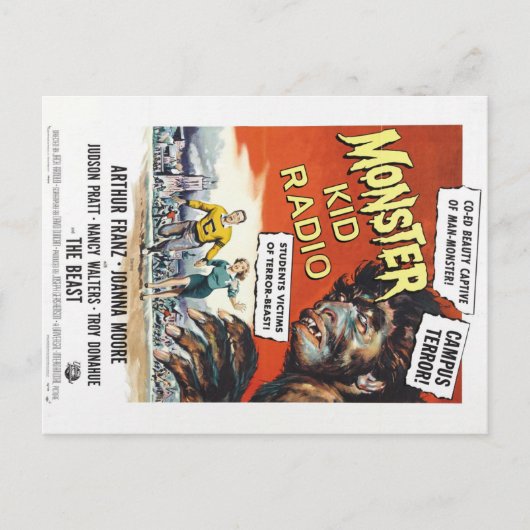 Monsters van het college van Monster Kind Radio Br Briefkaart (Voorkant)