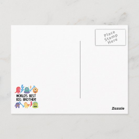 Monsters World's Best Big Brother Briefkaart (Achterkant)