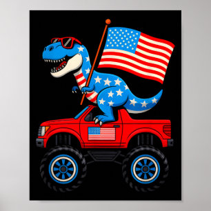 Monstertruck 4 juli Amerikaanse vlag patriottisch Poster