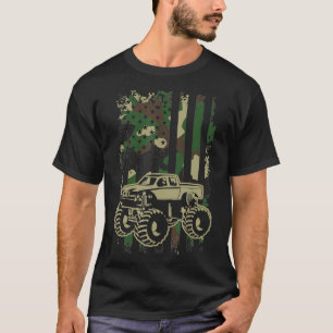Monstertruck Camouflage USA vlag offroad T-shirt