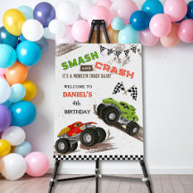 Monstertruck feestelijke 4e verjaardag welkomstbor