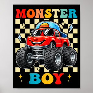 Monstertruck jongen familie bijpassende monstertru poster