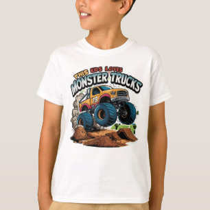 monstertruck stijgt over vuilstapel t-shirt