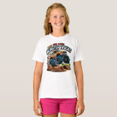 monstertruck stijgt over vuilstapel t-shirt (Voorkant volledig)