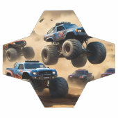 Monstertrucks racen in de woestijn, voetbal (Enkel)