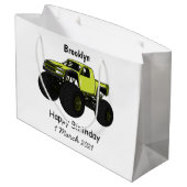 Monstervrachtwagen cartoon illustratie groot cadeauzakje (Achterkant Gekanteld)