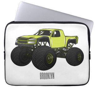 Monstervrachtwagen cartoon illustratie laptop sleeve