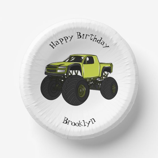 Monstervrachtwagen cartoon illustratie papieren kommen (Voorkant)