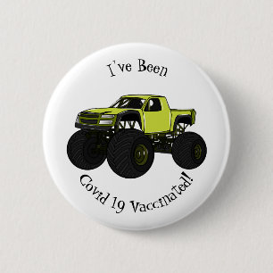 Monstervrachtwagen cartoon illustratie ronde button 5,7 cm