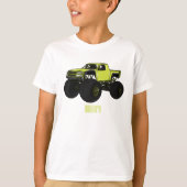 Monstervrachtwagen cartoon illustratie t-shirt (Voorkant)