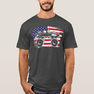 Monstervrachtwagen  - Patriottische Amerikaanse vl T-shirt