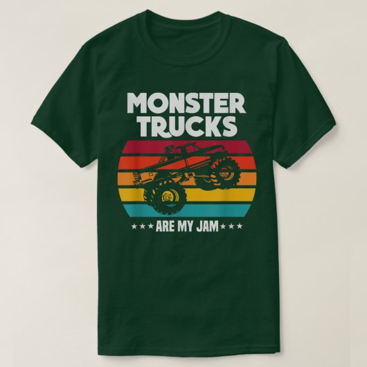 monsterwagen is mijn jam Retro Sunset Cool T-shirt (Design voorkant)