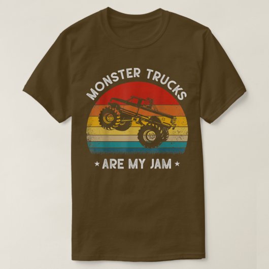  monsterwagen is mijn jam Retro Sunset Cool T-shirt (Design voorkant)