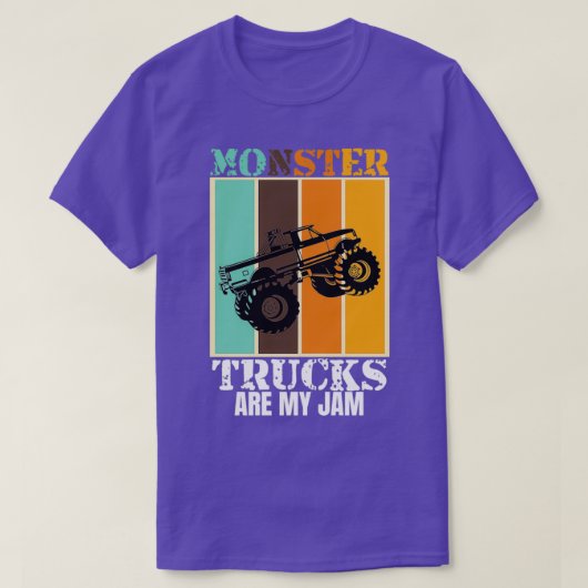  monsterwagen is mijn jam Retro Sunset Cool T-shirt (Design voorkant)