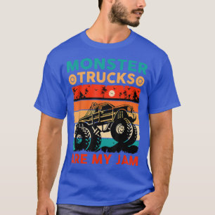 monsterwagen is mijn jam Retro Sunset Cool T-shirt