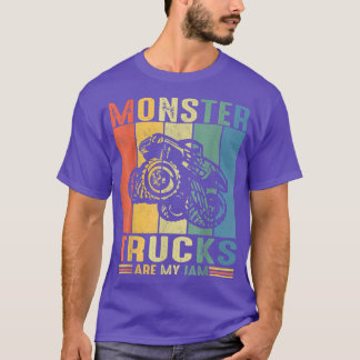 monsterwagen is mijn jam Retro Sunset Cool T-shirt