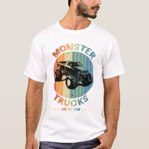  monsterwagen zijn mijn jam Retro Sunset Mannen  T-shirt