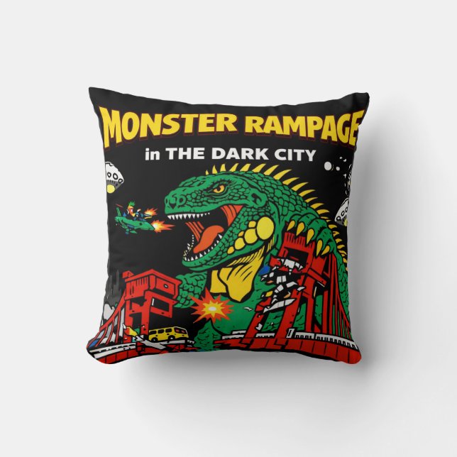 Monsterwoede in Donkere Stad Kussen (Voorkant)