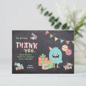 Monstre coloré thème Enfants Carte de remerciement (Debout devant)