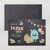Monstre coloré thème Enfants Carte de remerciement (Devant / Derrière)