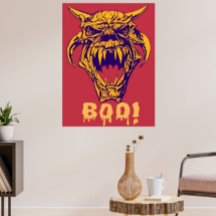 Monstre Fierce BOO Halloween affiche de design eff