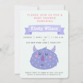 Monstre mou pourpre | Invitation Baby shower (Devant)