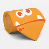 Monstre orange Kawaii Face Cravate masculin (Roulé)