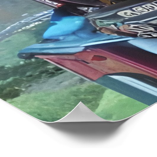 Monstre robot soda dans la ville | AI Art Poster (Coin)