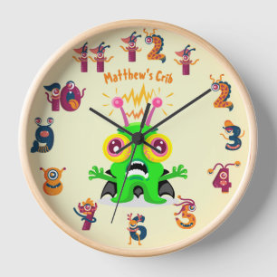 Monstre Slime nommé Enfants Horloge murale Funky C