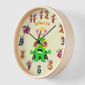 Monstre Slime nommé Enfants Horloge murale Funky C (Angle)