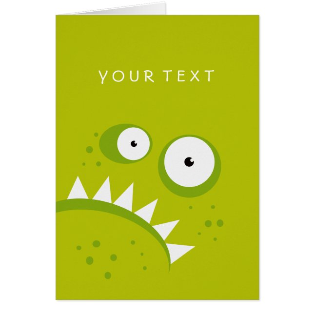 Monstre vert effrayant drôle fâché grincheux (Devant)