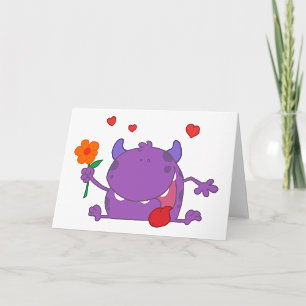 Monstre Violet Dans Love Cartes De Voeux